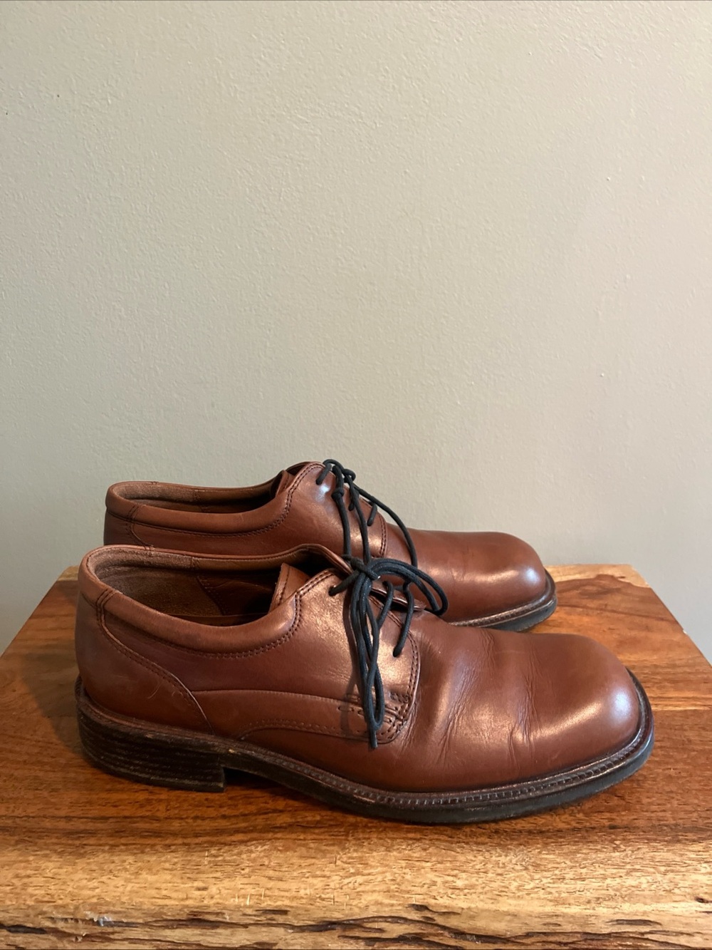 Men's Ecco City Lace Up Oxfords Leather Dress Shoes Size US 8 8.5 EUR 41